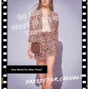 NEW Bar III Leopard-Print Shorts Belted High Waist